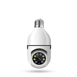 دوربین مداربسته تحت شبکه فضای بسته مدل V380 E27 بی‌سیم با لنز 2 مگاپیکسل، وضوح Full HD 1080، چرخش 360 درجه افقی و 90 درجه عمودی، دید در شب 20 متر و نصب آسان با سرپیچ لامپ برق شهری