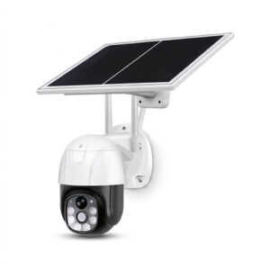 دوربین امنیتی خورشیدی سیم‌کارتی مدل V380 PRO با تشخیص حرکت PIR، دید در شب رنگی و مکالمه صوتی دوطرفه